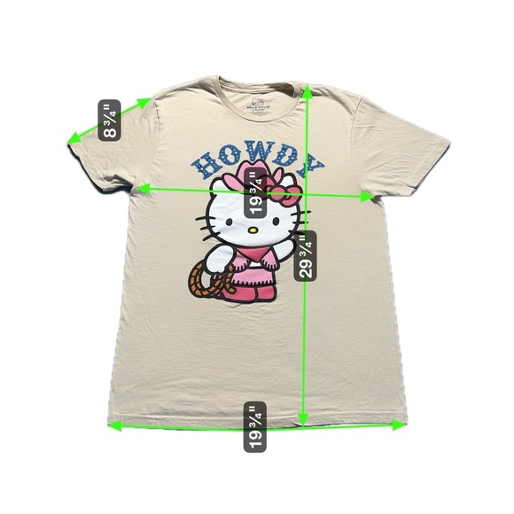 Hello Kitty “Howdy” Cowgirl T-Shirt Women’s Medium Beige Pink Western - Picture 4 of 5